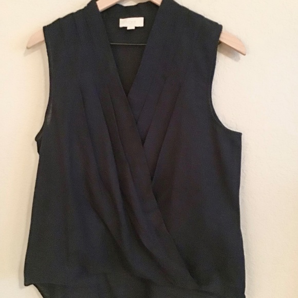Loft pleated faux wrap top - Picture 1 of 7